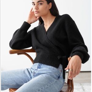 & Other Stories Black Wrap Cardigan